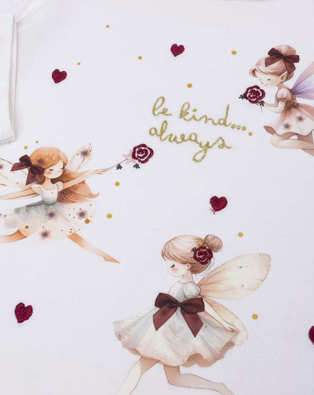 T-shirt bianca bambina fatine
