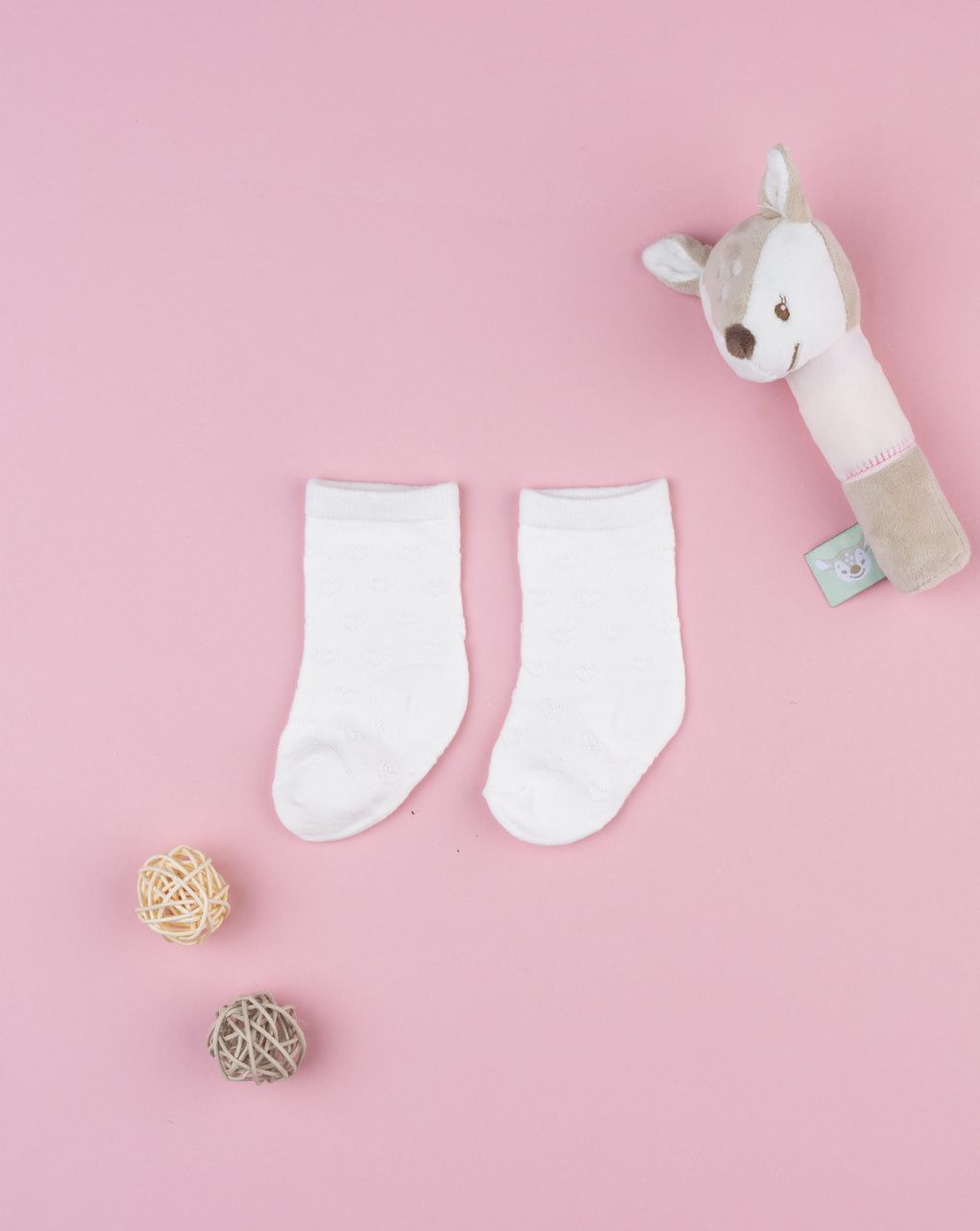 Gambaletto bianco bimba cuori