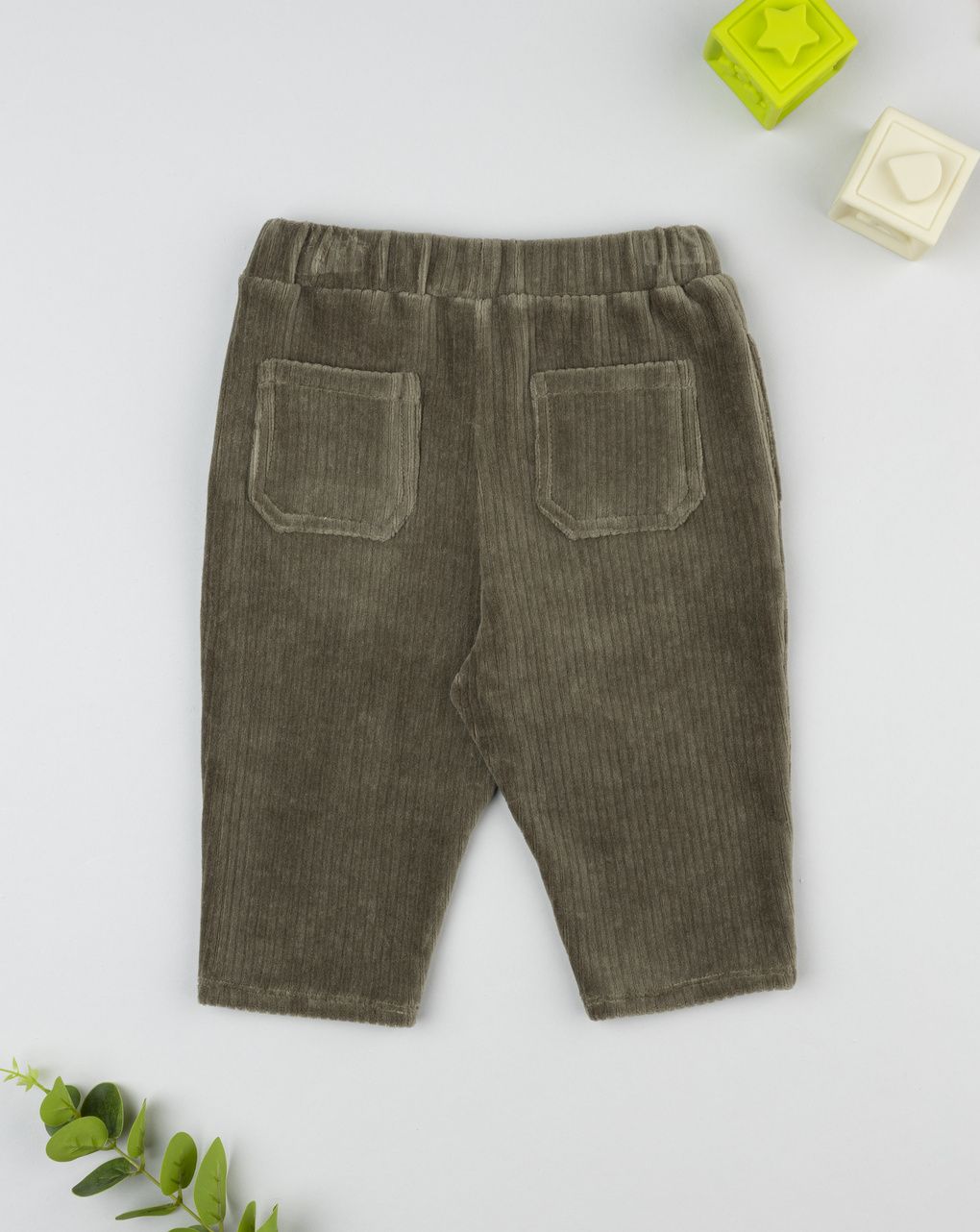 Pantaloni velour bimbo verde