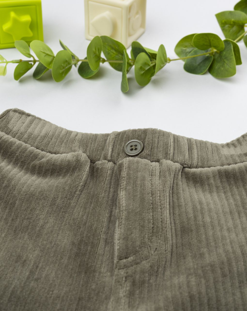 Pantaloni velour bimbo verde