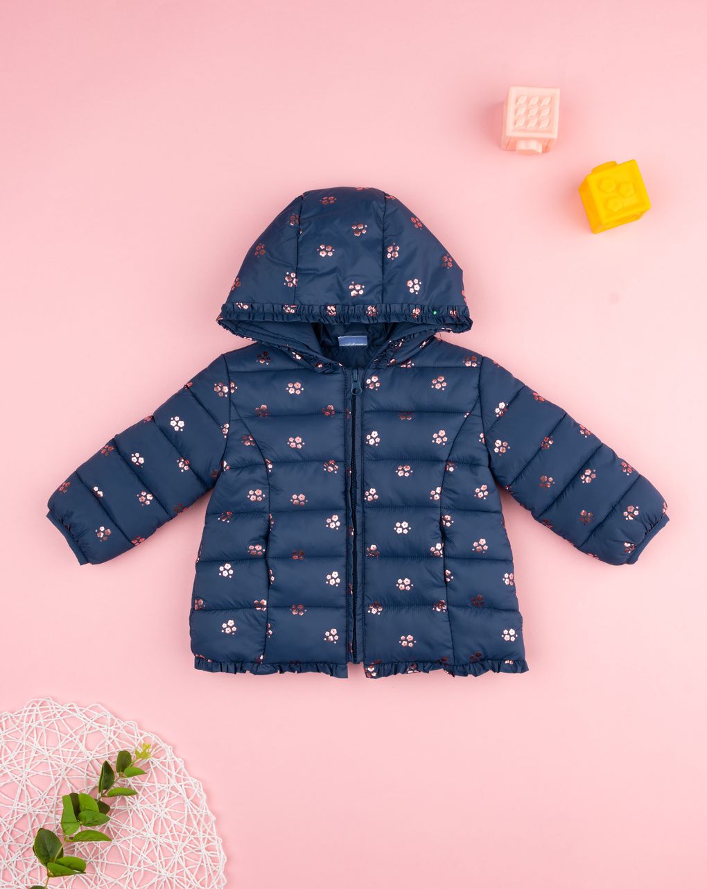 Giacca bimba blu allover