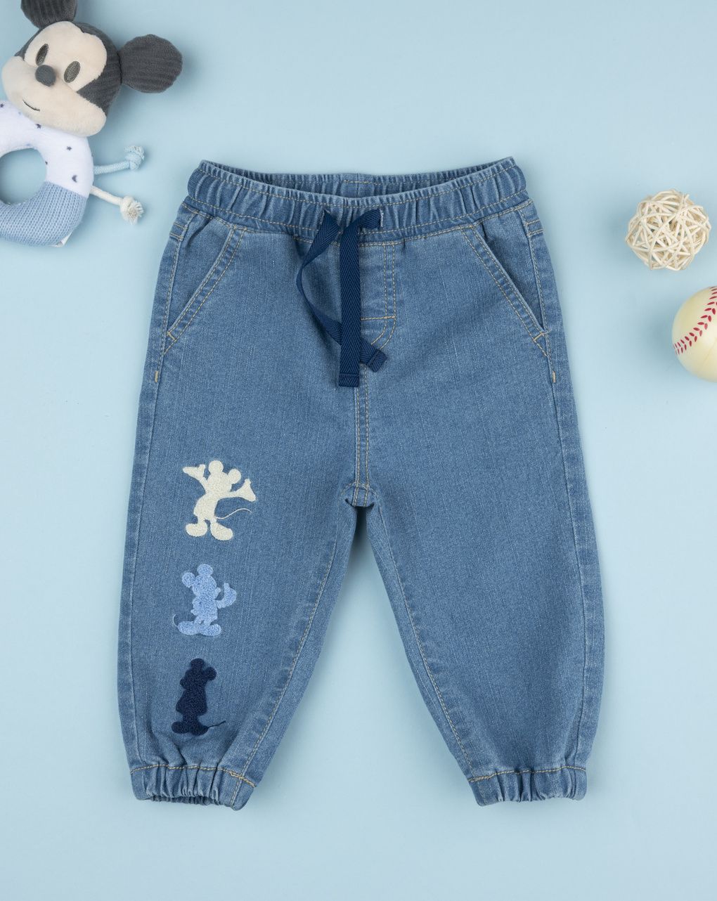 Pantaloni denim bimbo disney topolino