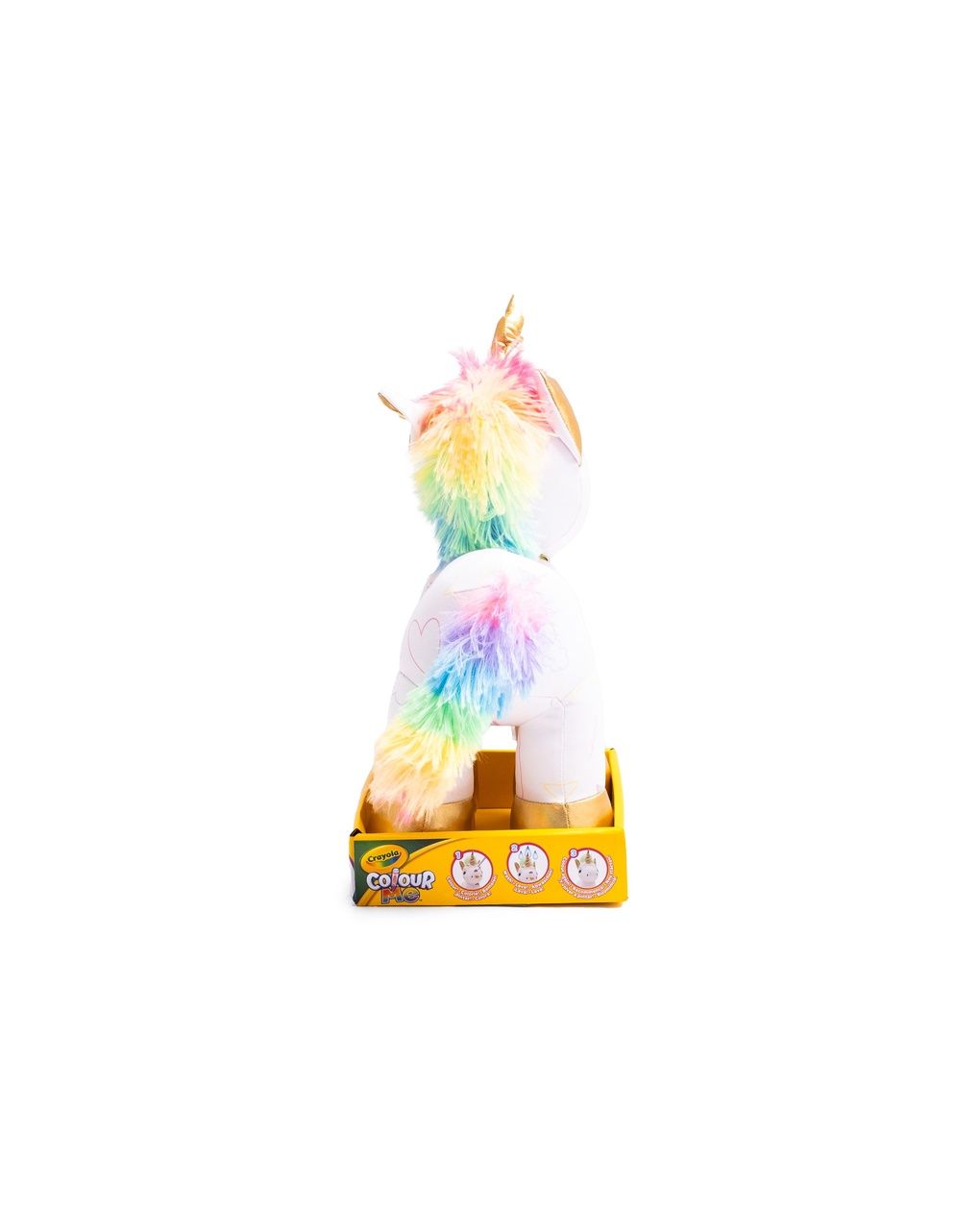 Peluche unicorno colorabile con 3 pennarelli - 25 cm- 3+ - crayola