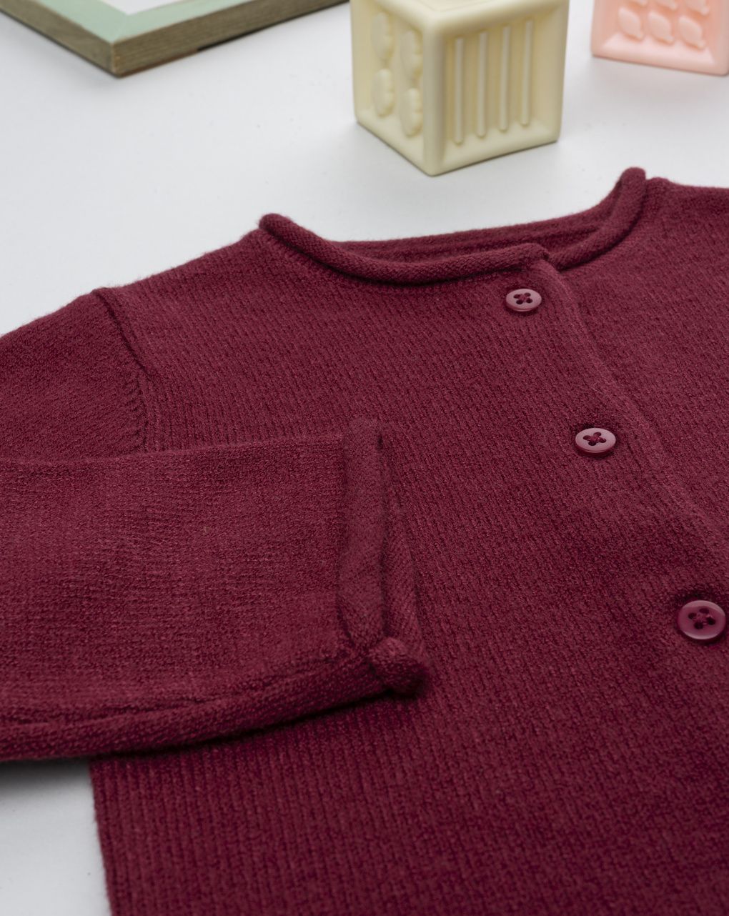 Cardigan bimba bordeaux cuore
