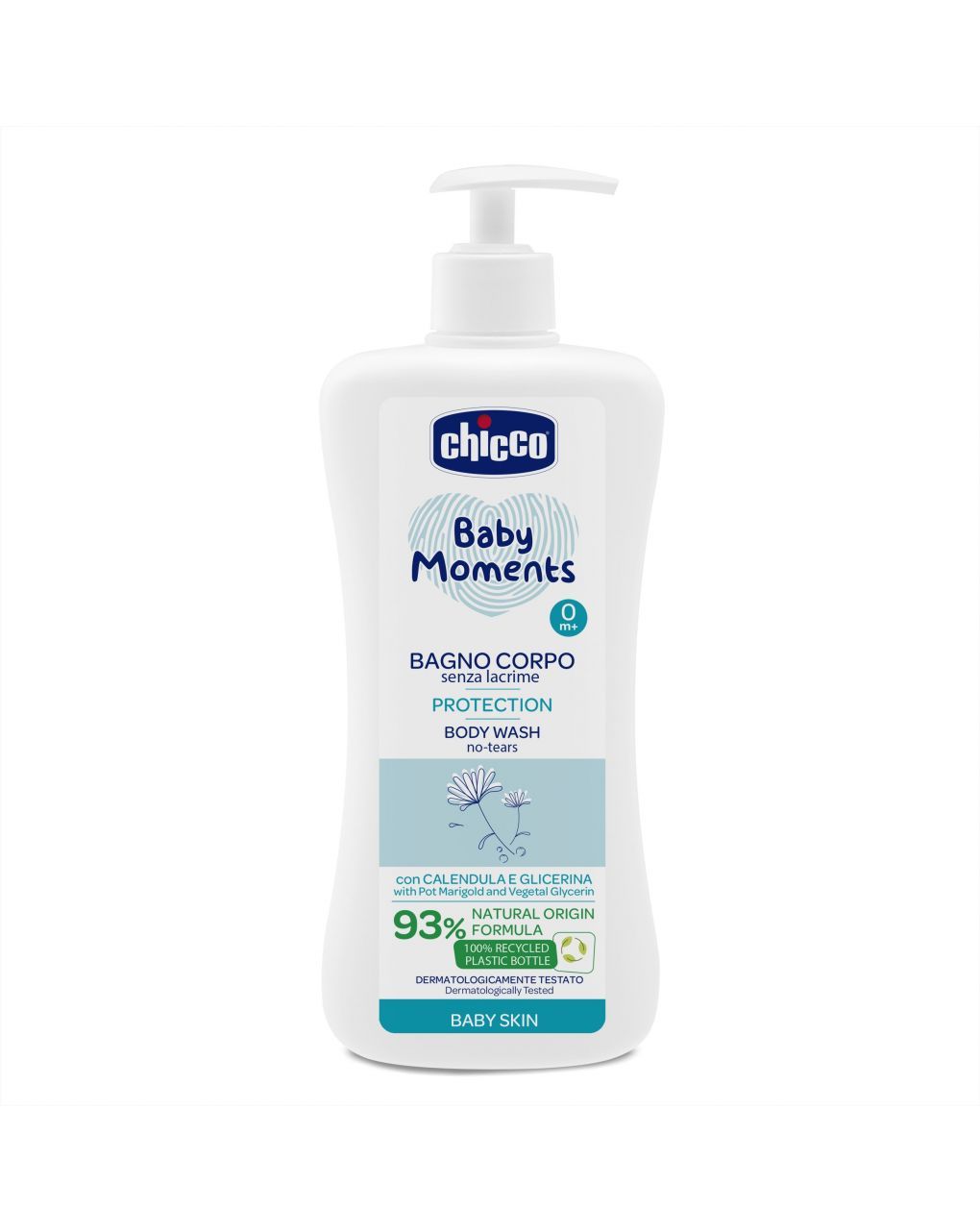 Bagno corpo protezione baby moments senza lacrime chicco baby skin 750 ml - chicco