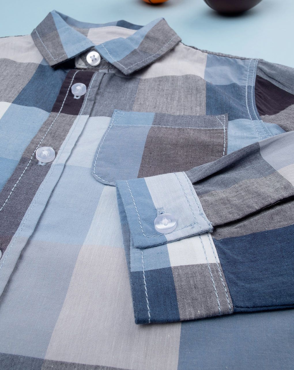 Camicia scozzese bimbo blu