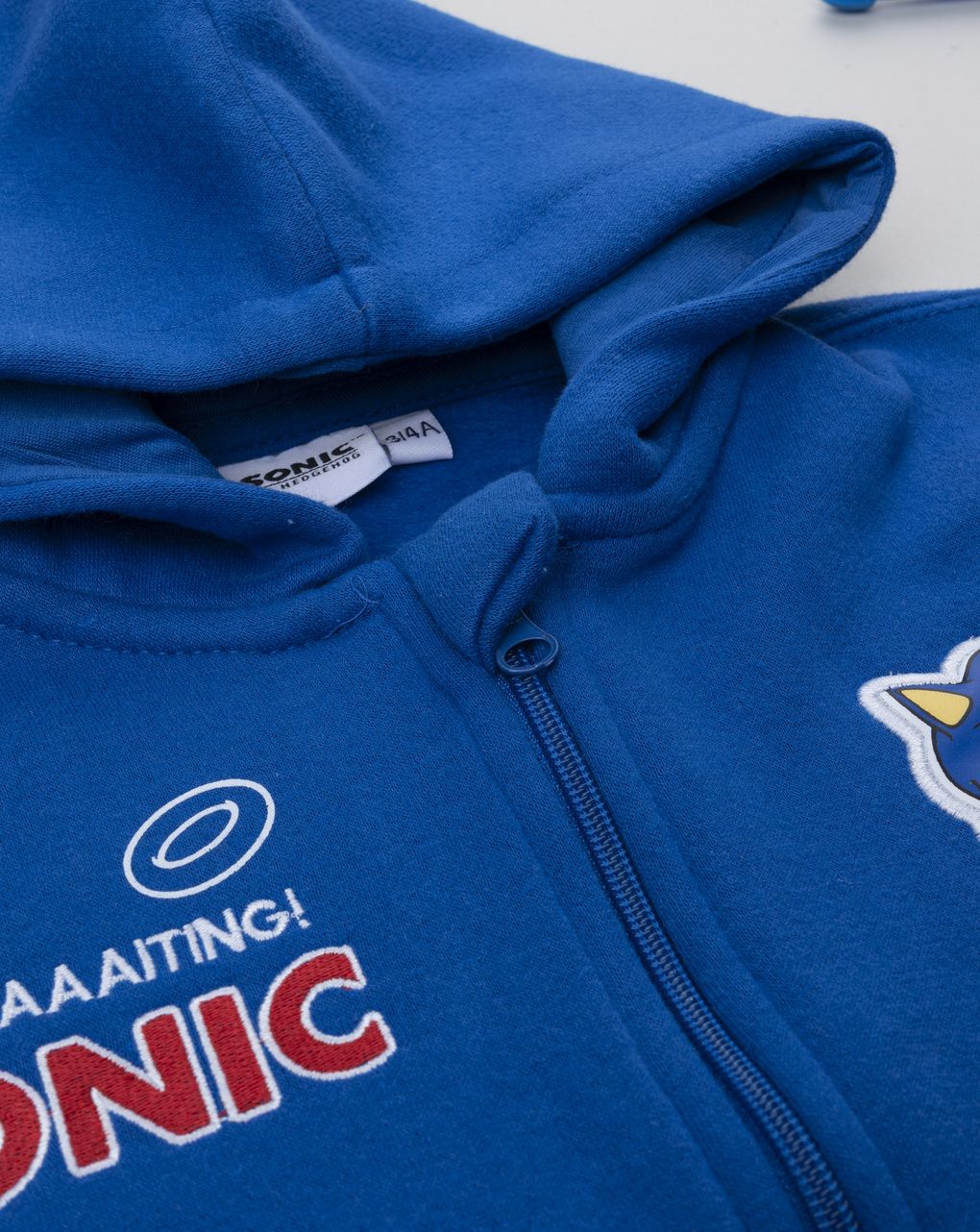 Felpa bambino blu con cappuccio sonic