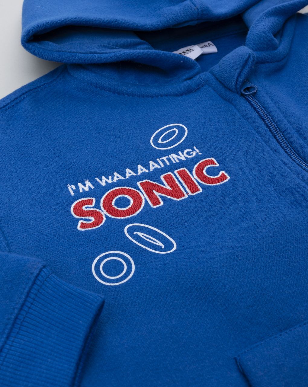 Felpa bambino blu con cappuccio sonic