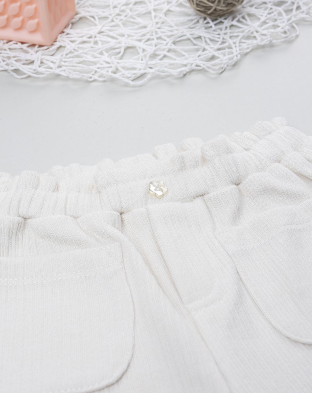 Pantalone bimba bianco a coste