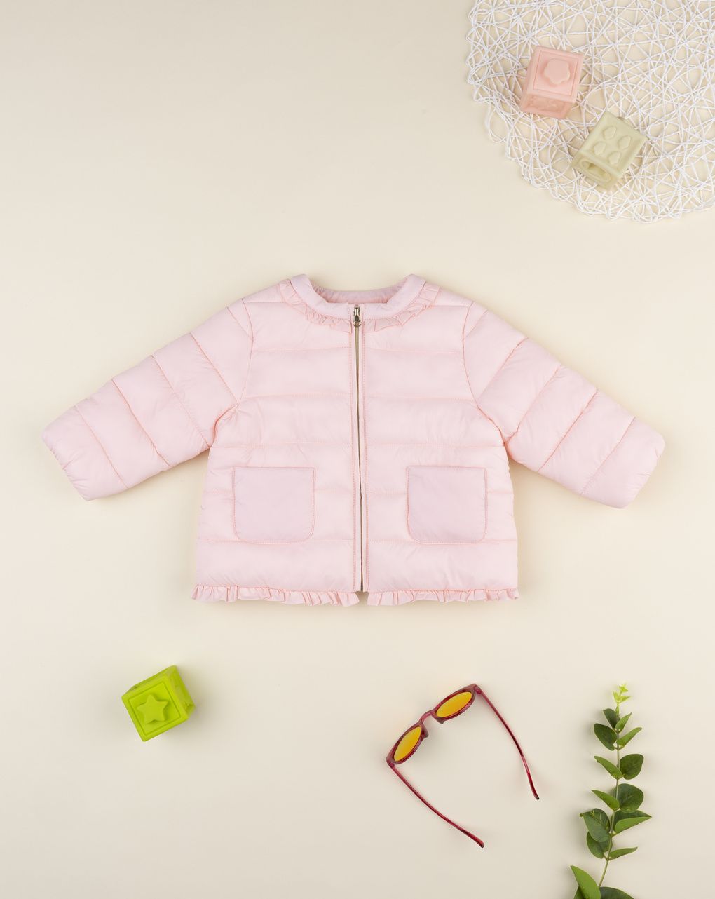 Giacca trapuntata bimba rosa