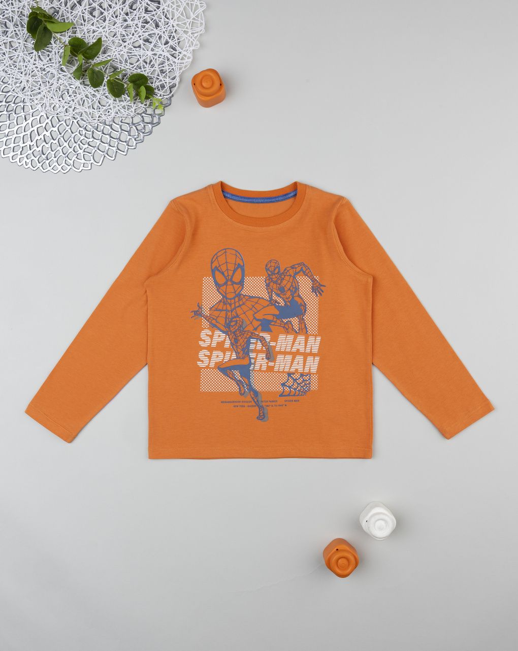 T-shirt bambino spiderman arancione