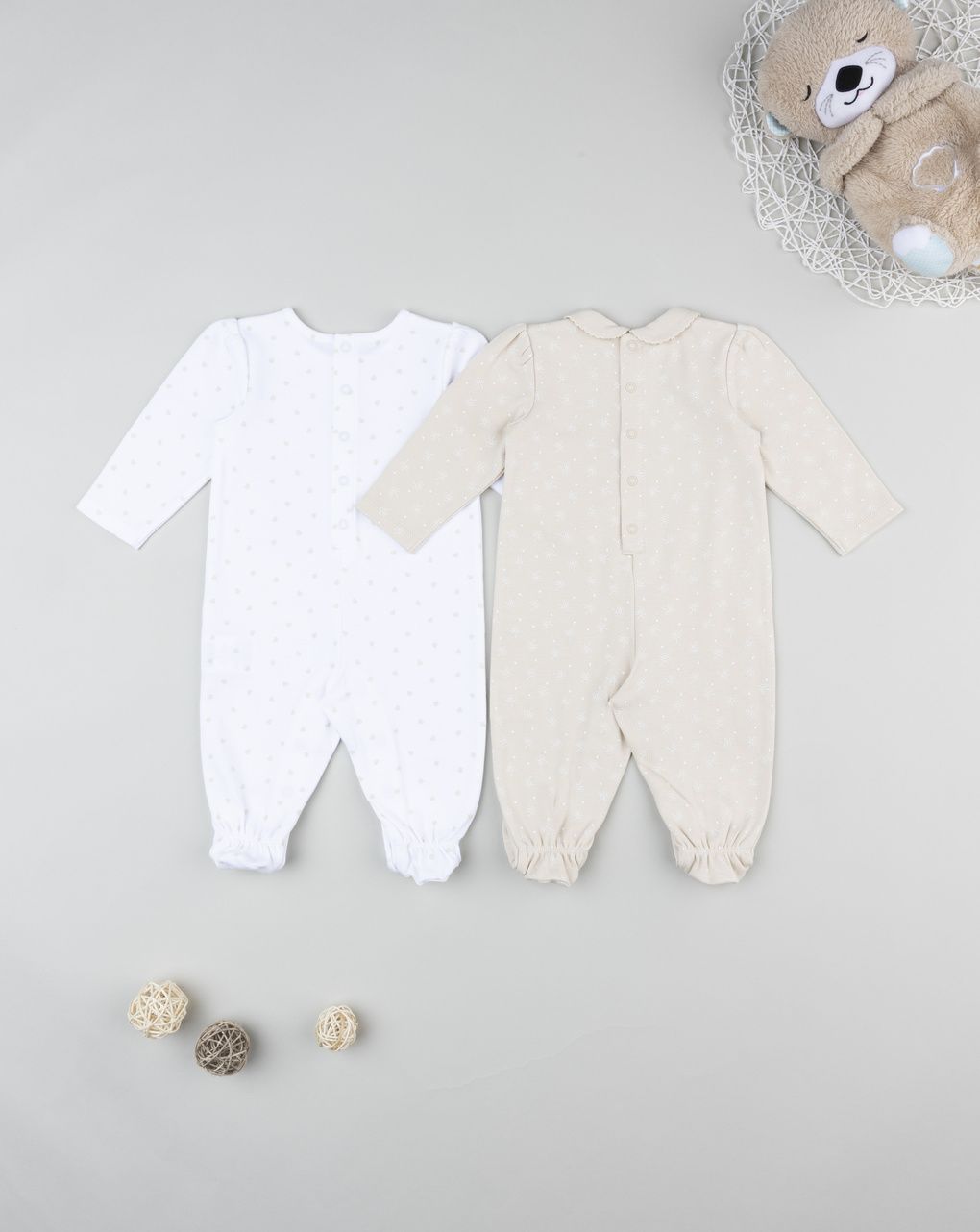 Pack 2 tutine neonata interlock allover