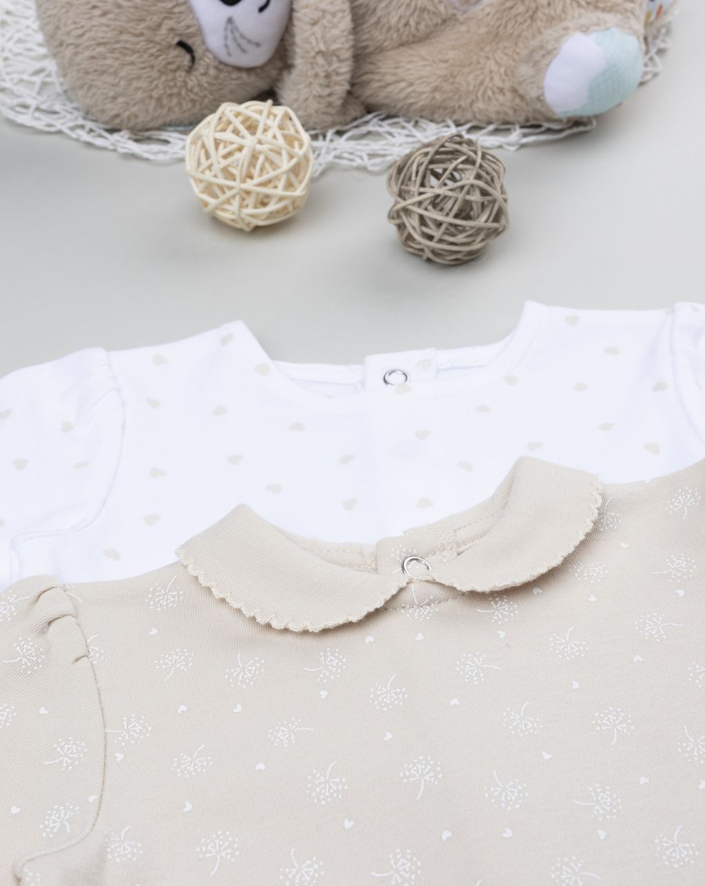 Pack 2 tutine neonata interlock allover