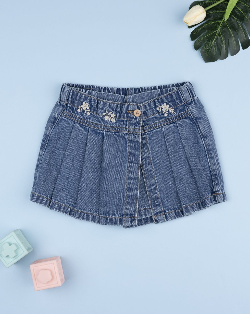 Pantagonna denim bimba fiori