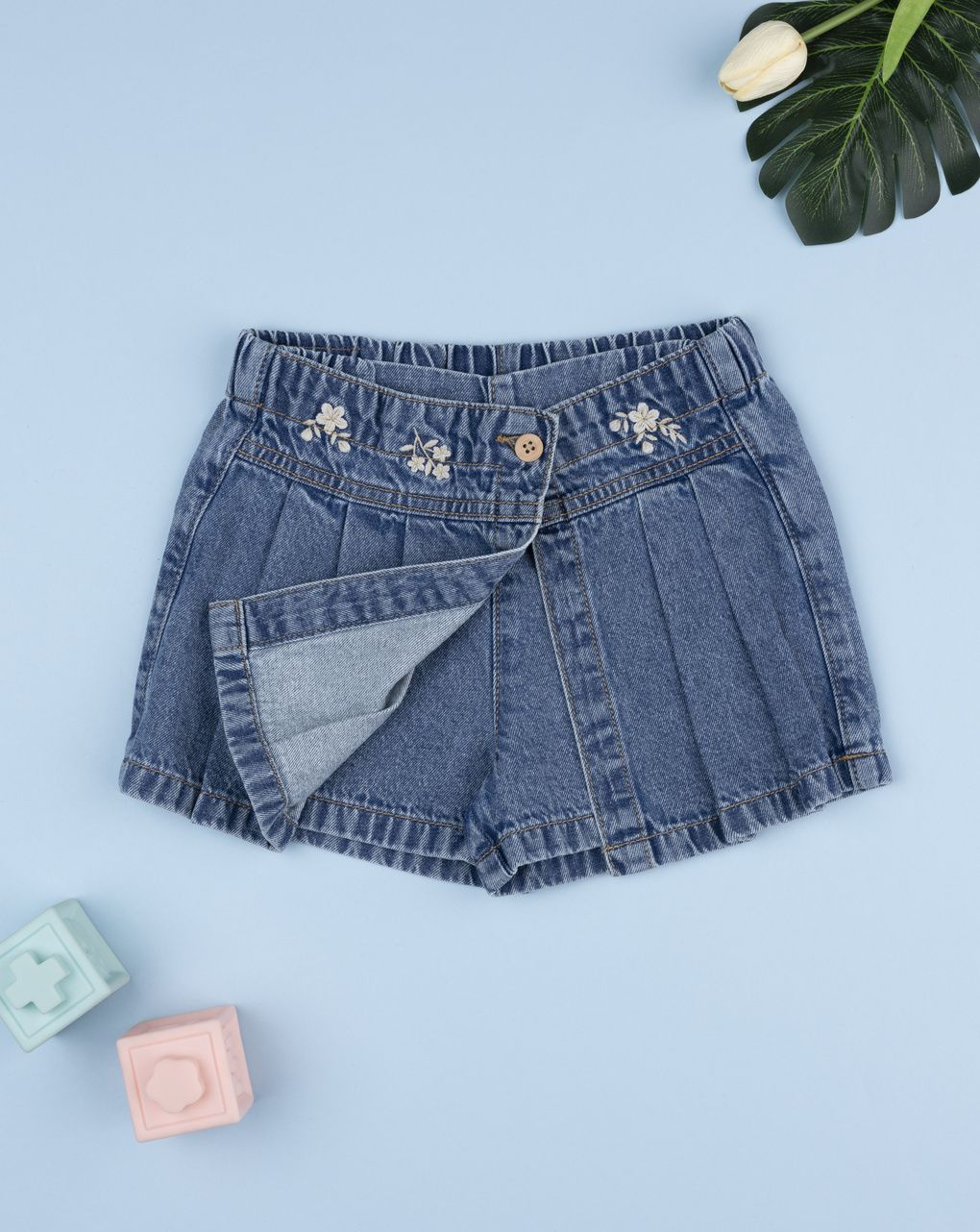 Pantagonna denim bimba fiori