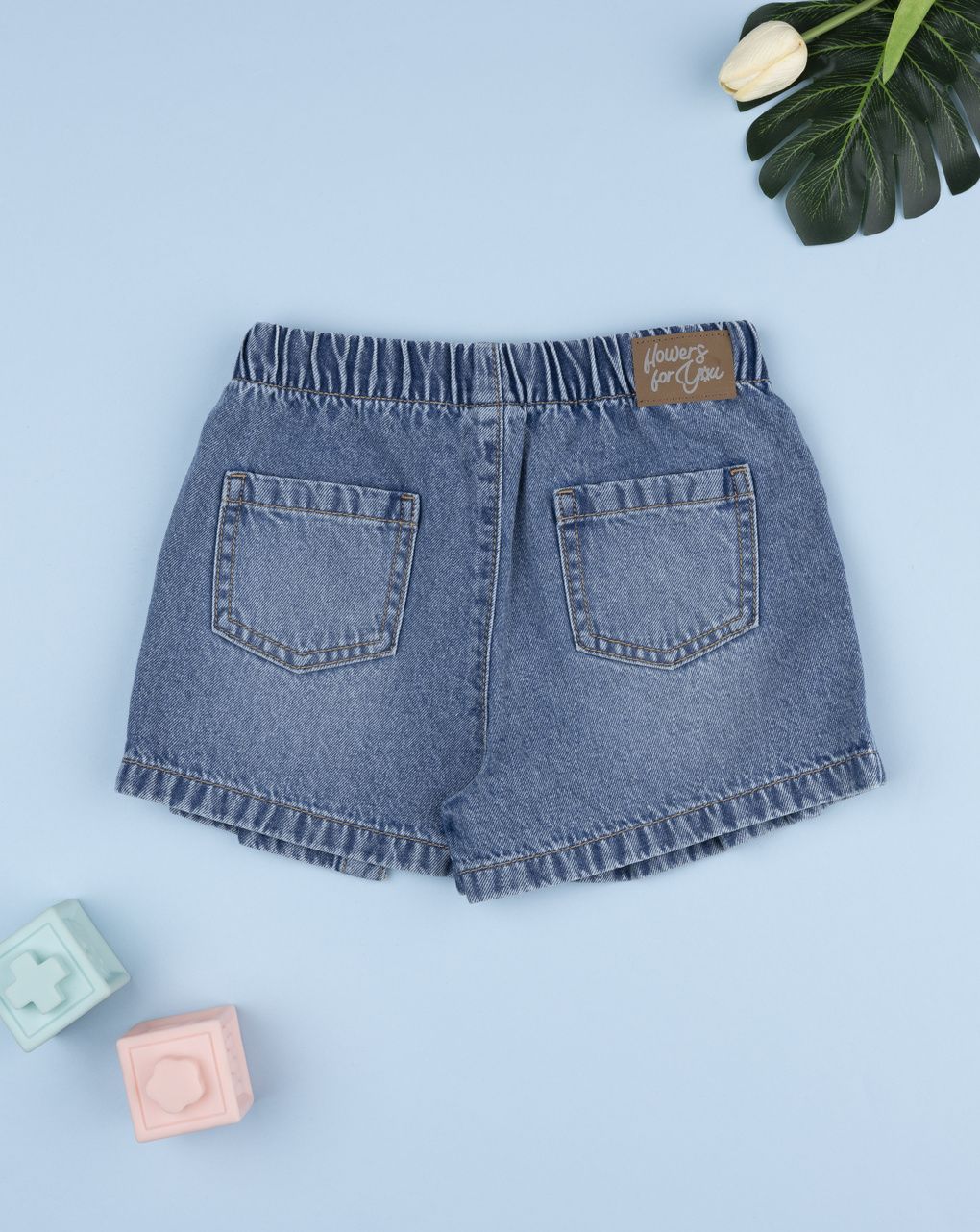 Pantagonna denim bimba fiori