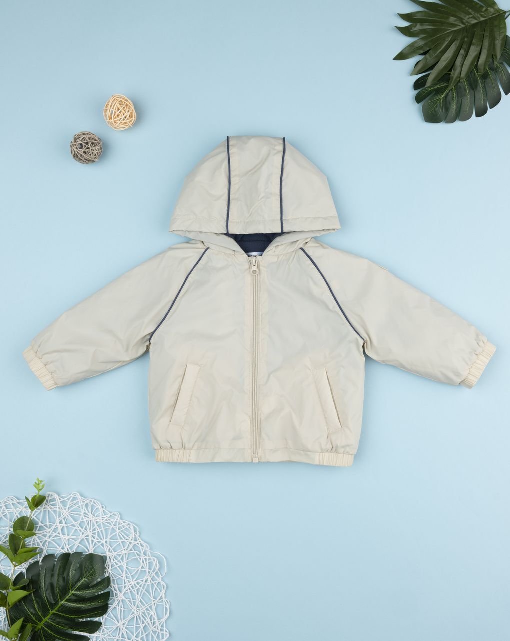 Giubbino bimbo beige materiale riciclato