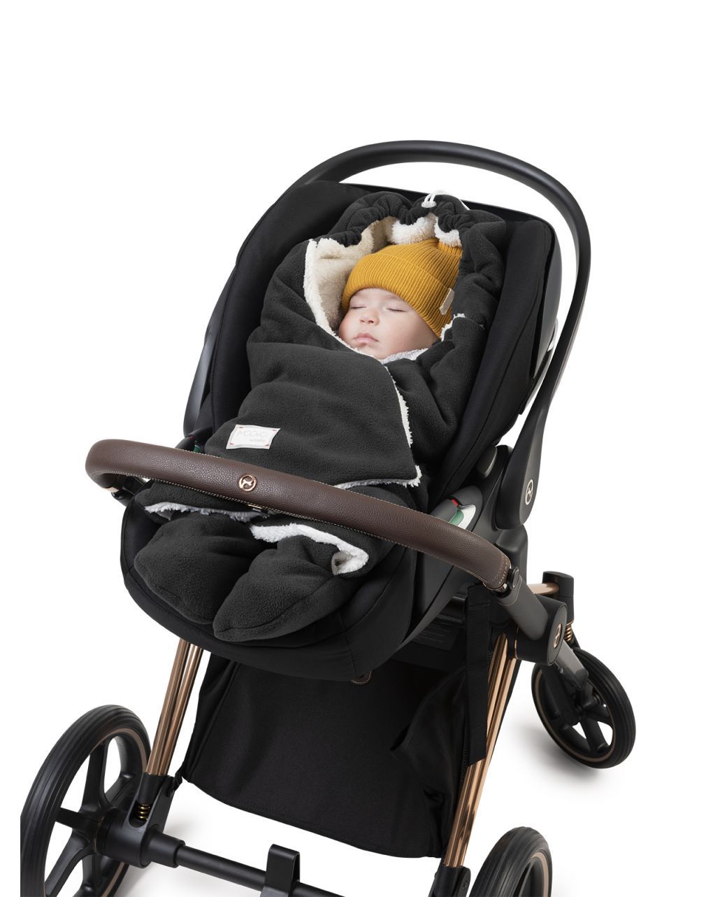 Sacco universale moovo per seggiolini junior cuddle antracite/panna - sacco morbido 0-10 mesi - nuvita