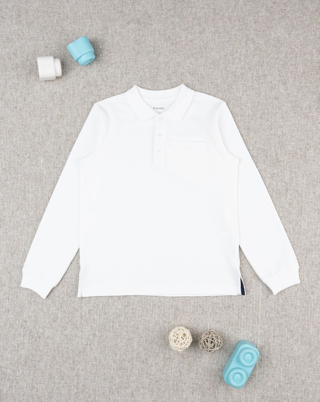 Polo bambino bianca maniche lunghe