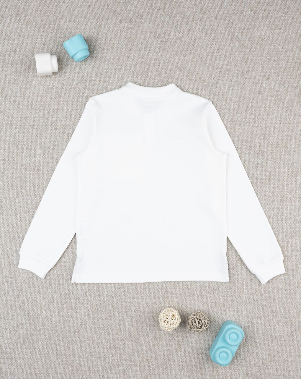 Polo bambino bianca maniche lunghe