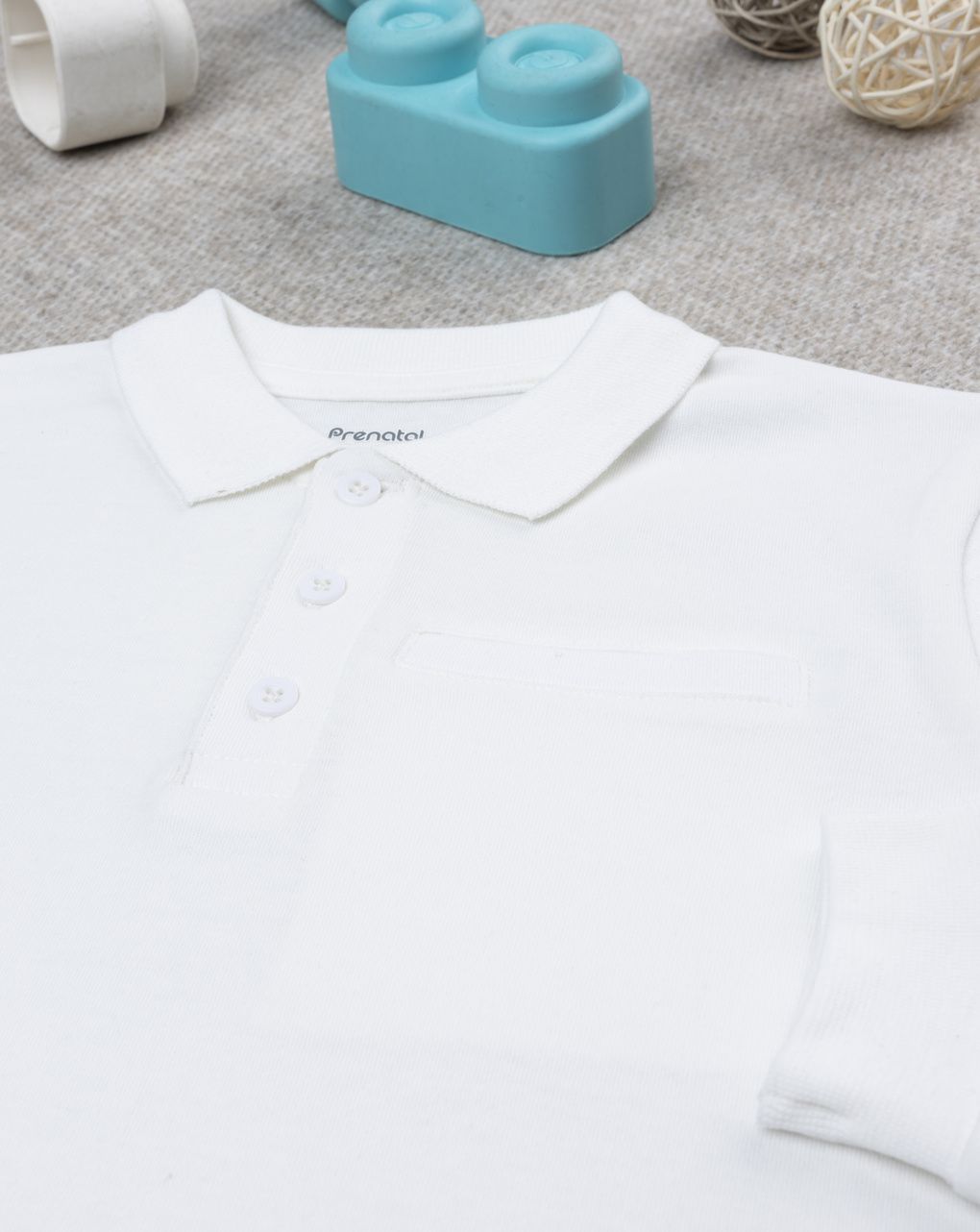 Polo bambino bianca maniche lunghe