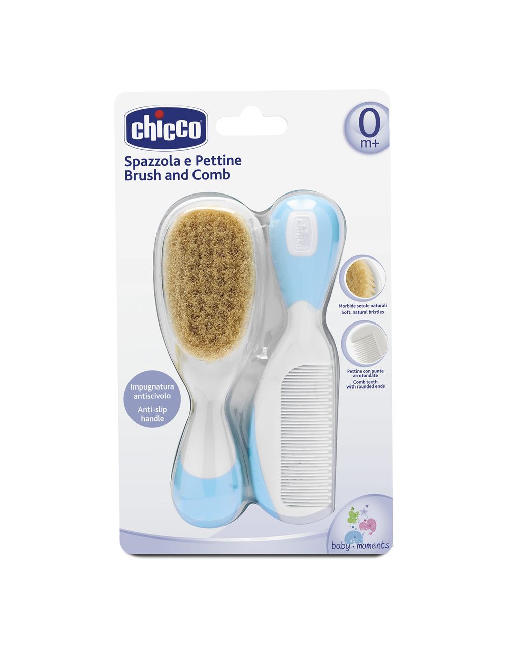 Set spazzola e pettine azzurro - chicco
