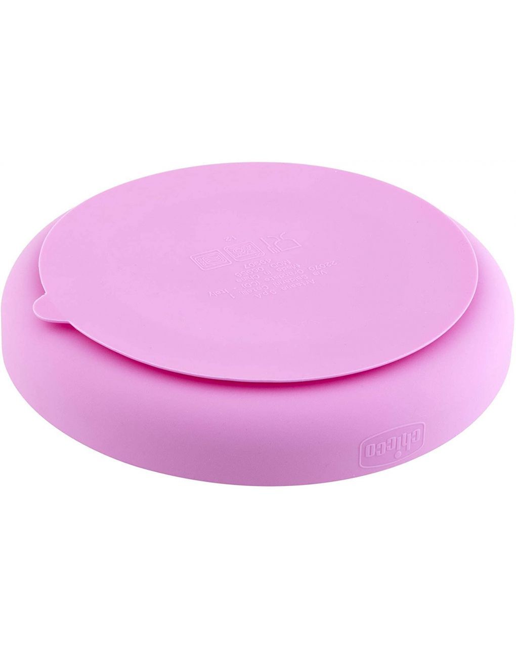 Piatto silicone a scomparti con ventosa 12 mesi + rosa - chicco