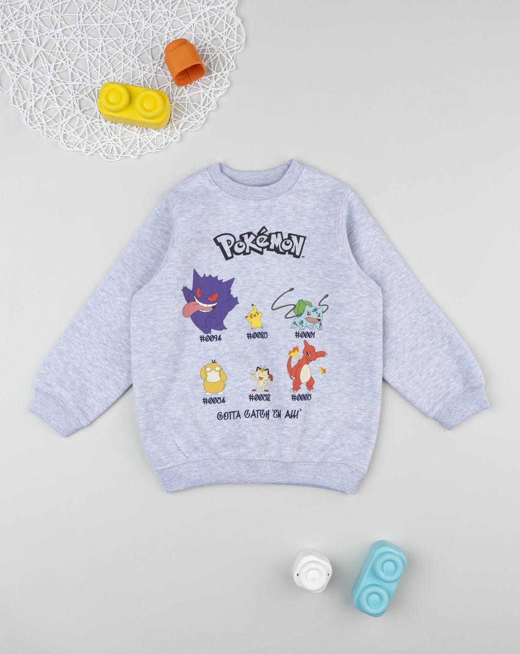 Felpa bambino grigia pokemon