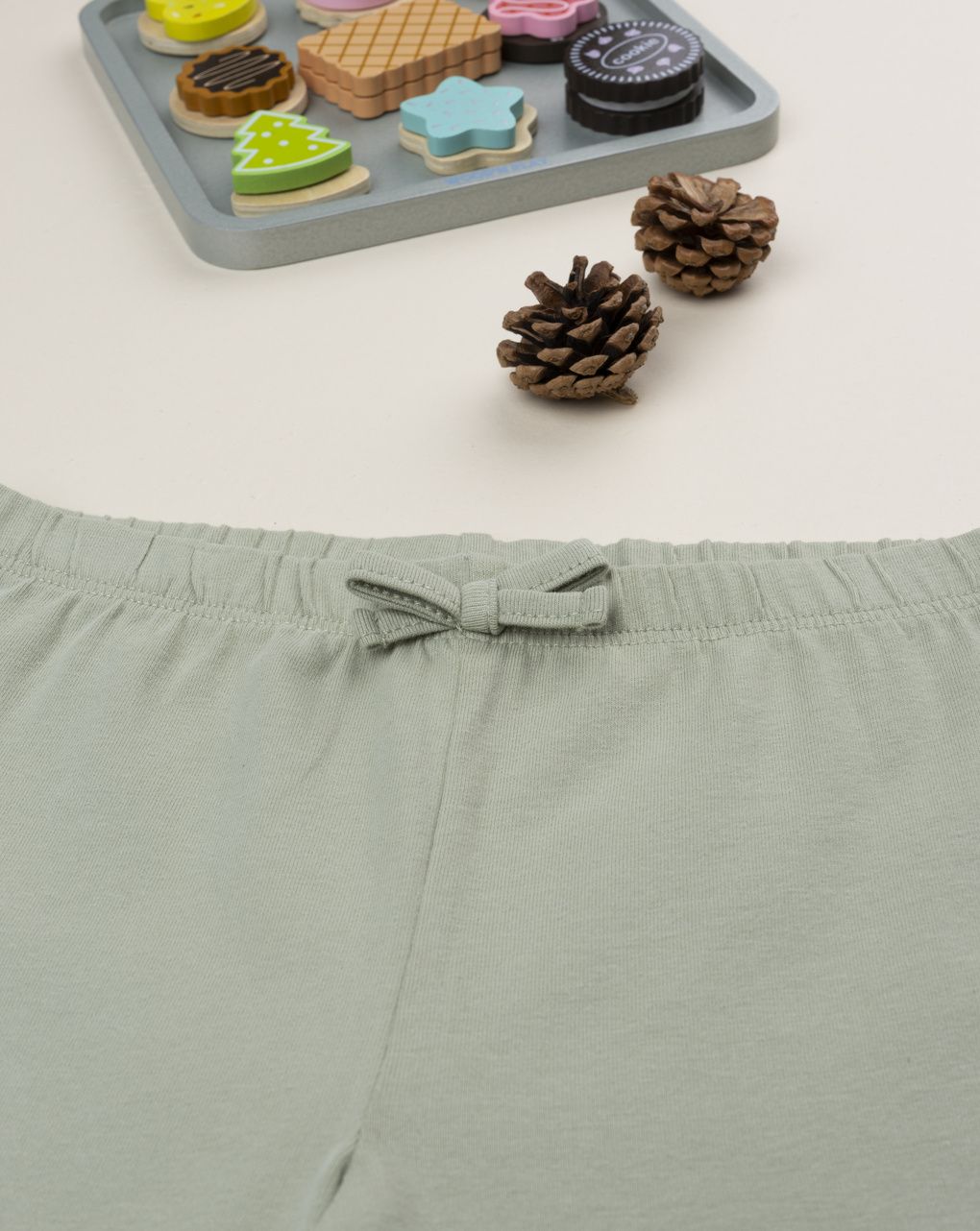Legging bimba verde stampa fiori