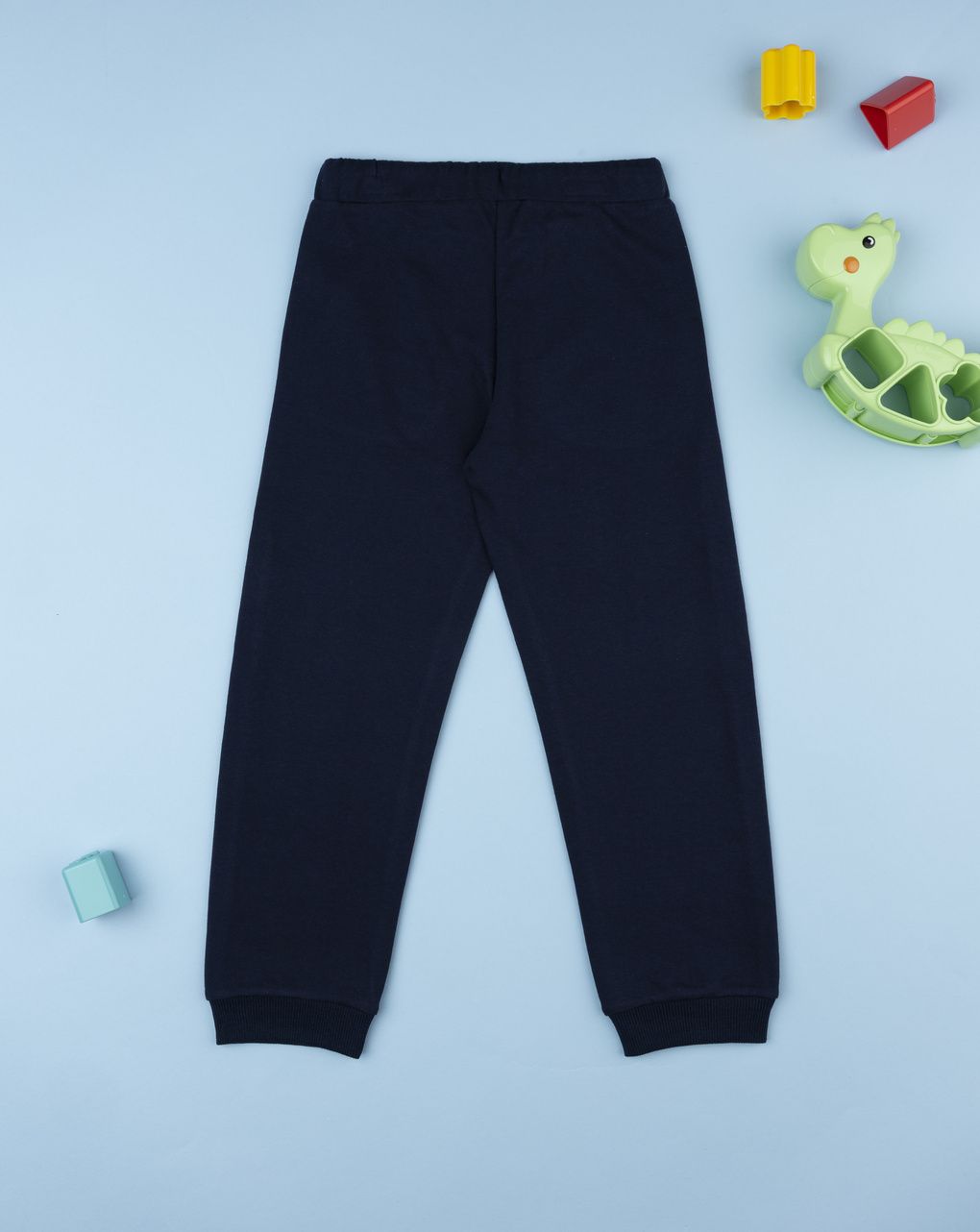 Pantalone bambino blu stampa in rilievo