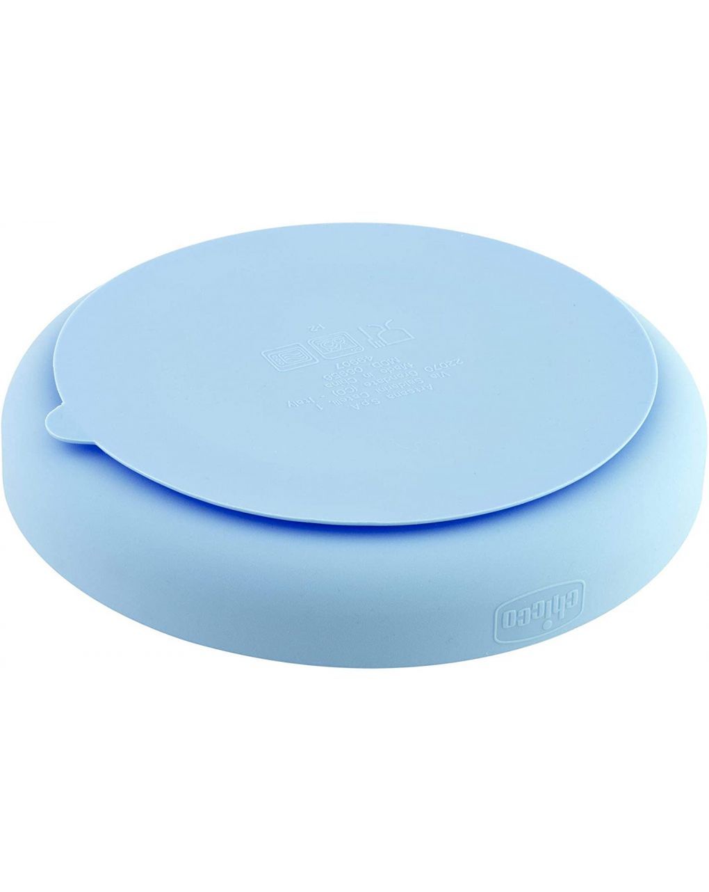 Piatto silicone a scomparti con ventosa 12 mesi + azzurro - chicco