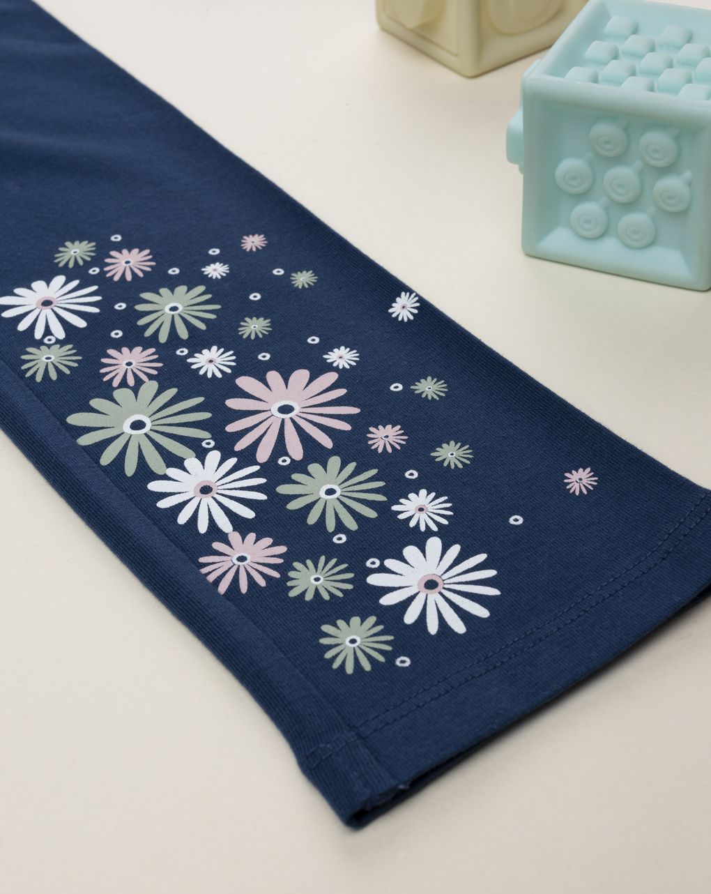 Legging bimba blu fiori