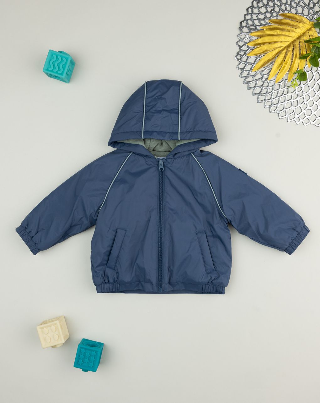 Giubbino bimbo blu materiale riciclato