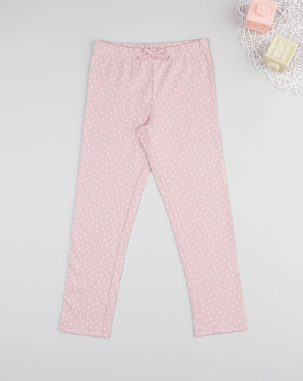 Legging bambina rosa fiori allover