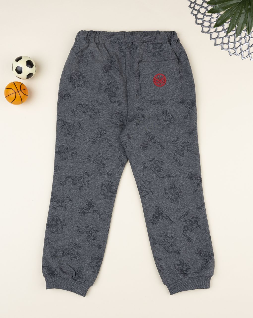 Pantalone bimbo grigio spiderman