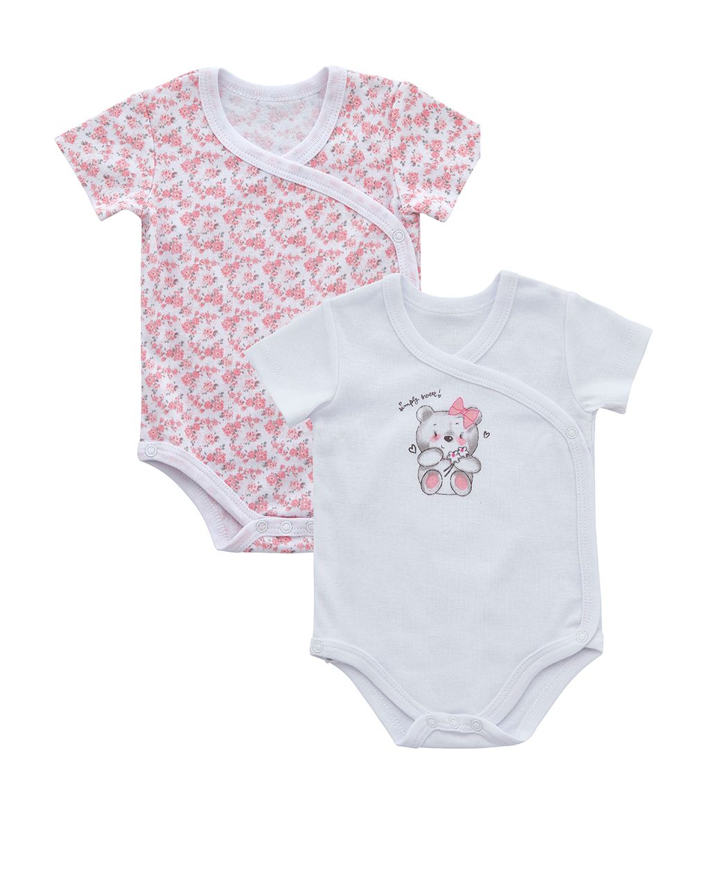 Pack 2 body bianco e rosa chiaro