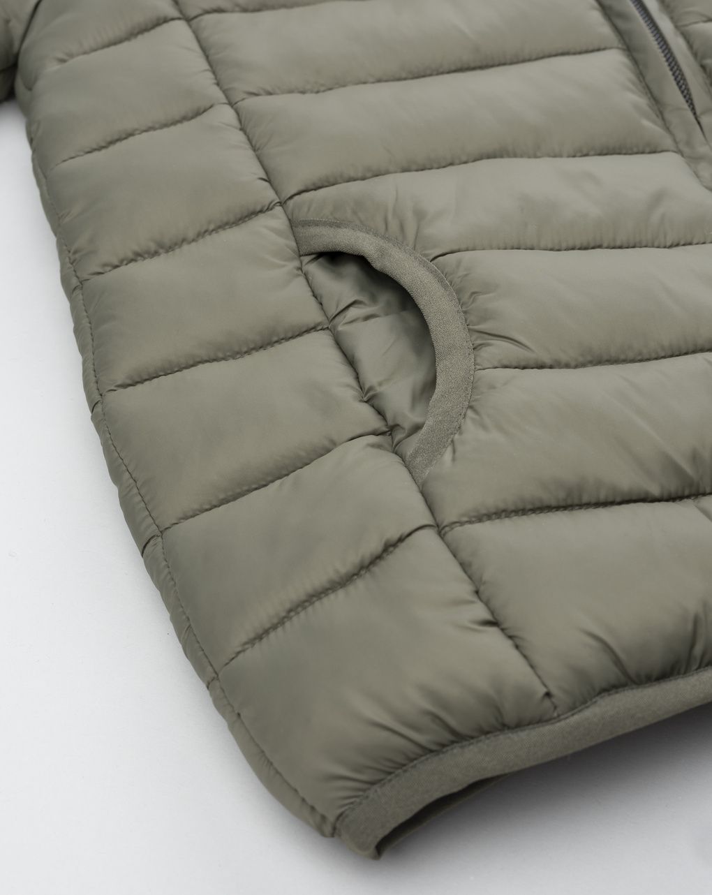 Giubbino bimbo verde scuro con cappuccio