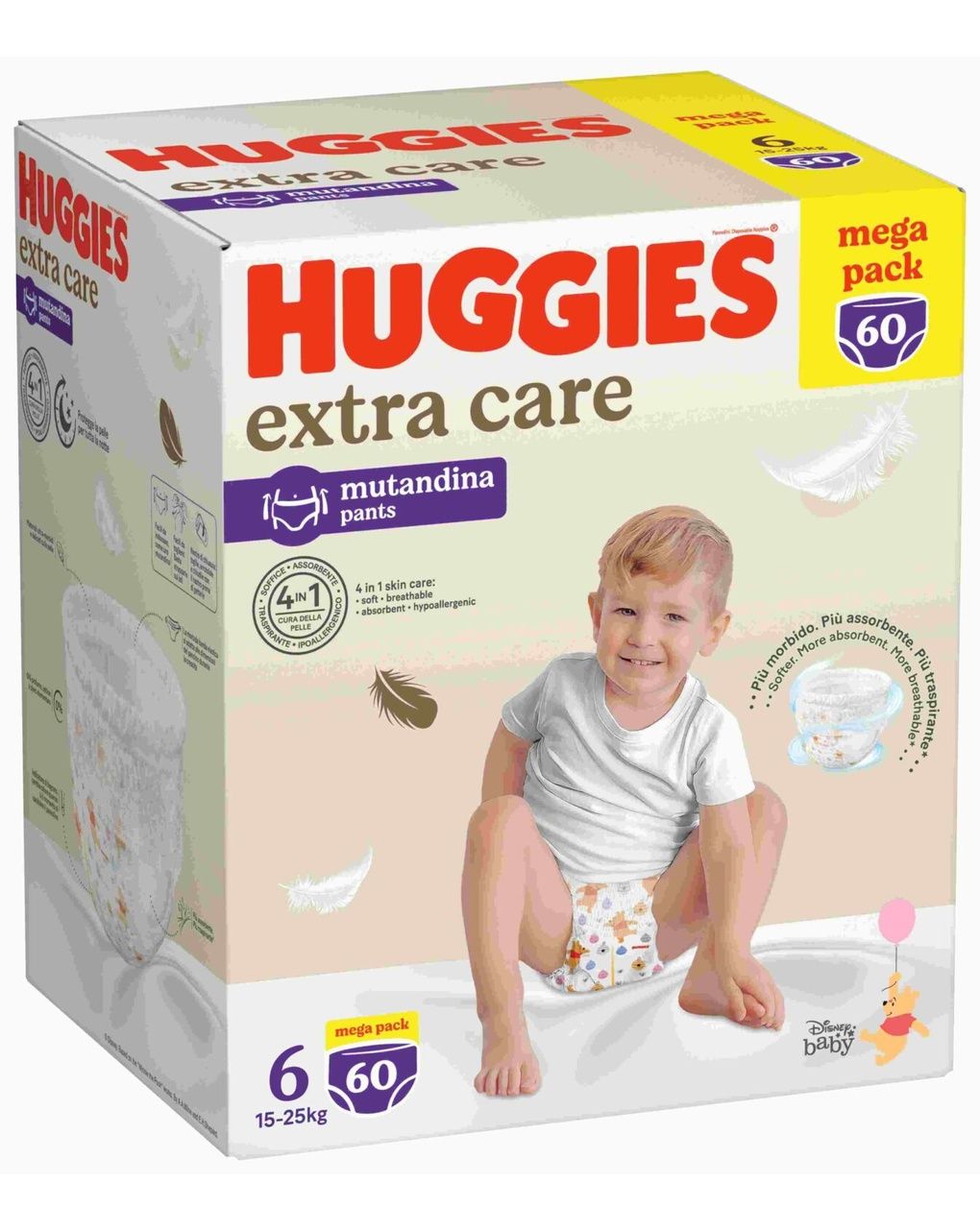 Pannolini extra care mutandina mega pack tg. 6 (15-25 kg) - 60 pannolini - huggies