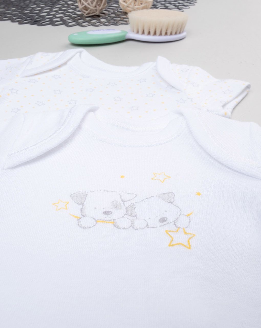 Pack 2 body unisex mezza manica stelline