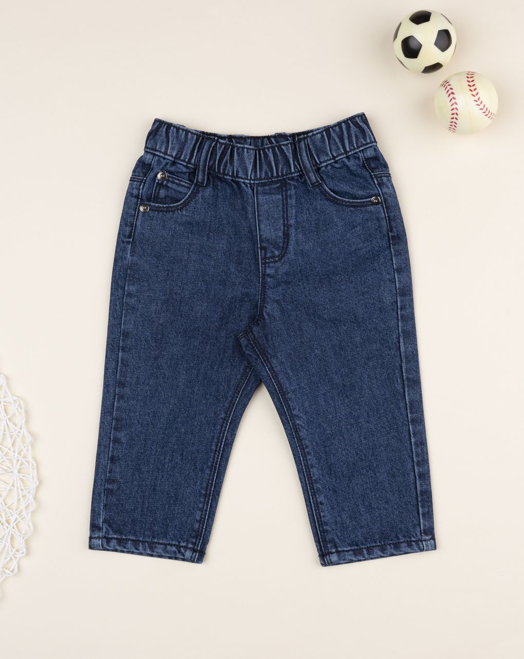 Pantalone bimbo denim con tasche