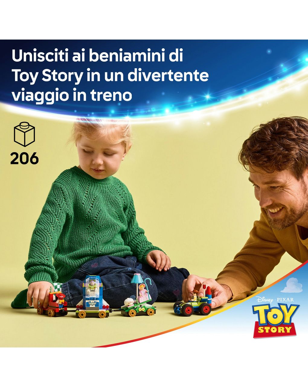 Lego disney pixar 43264 toy story: treno rc, auto, 4 minifigure 4+