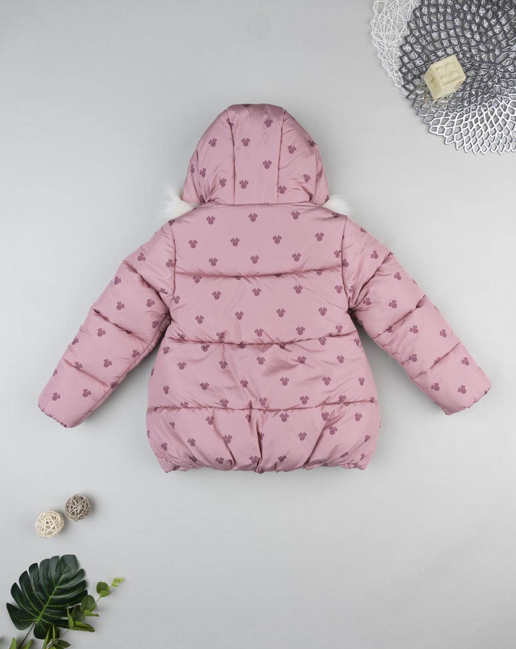 Piumino bimba minnie rosa con pelo