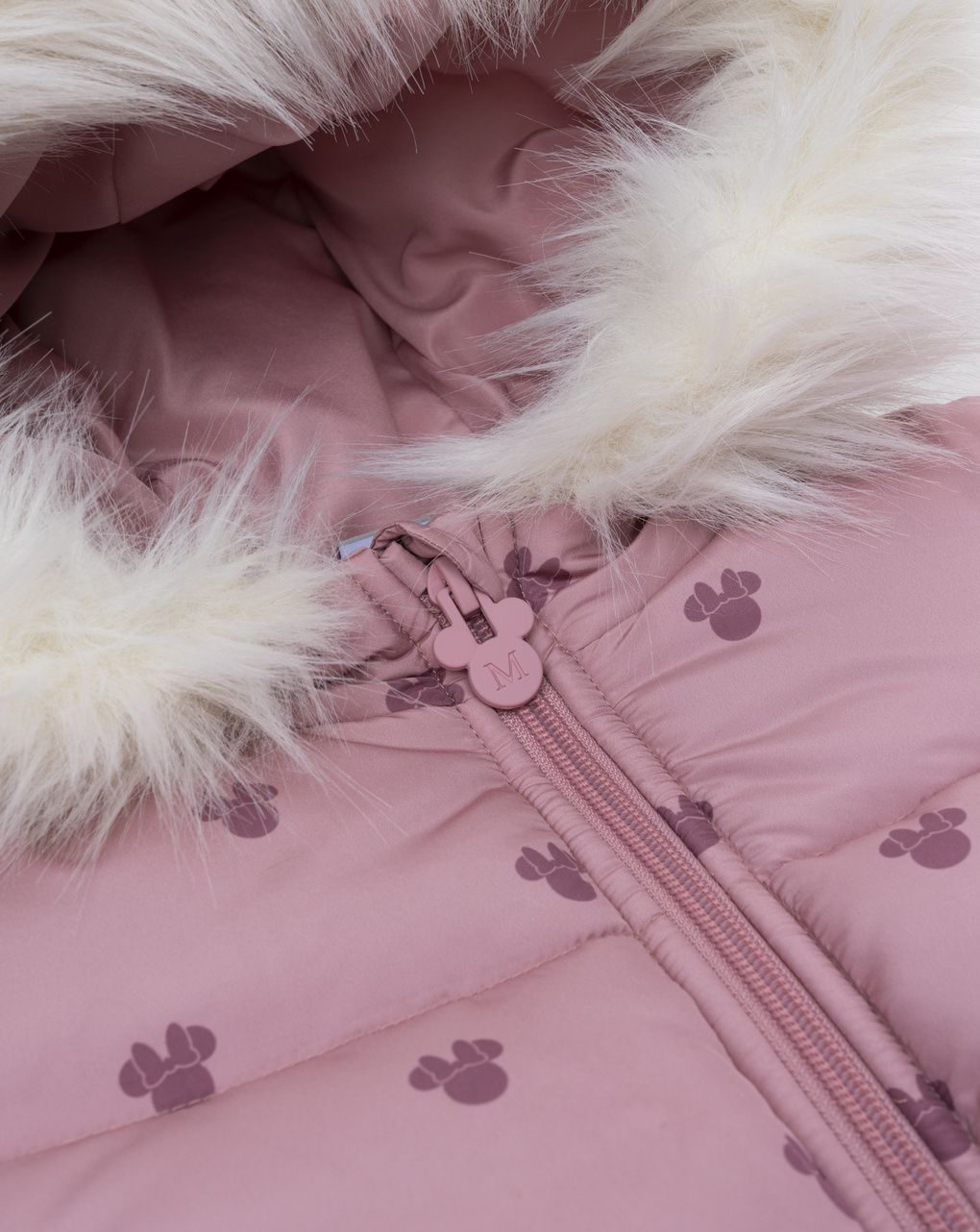 Piumino bimba minnie rosa con pelo