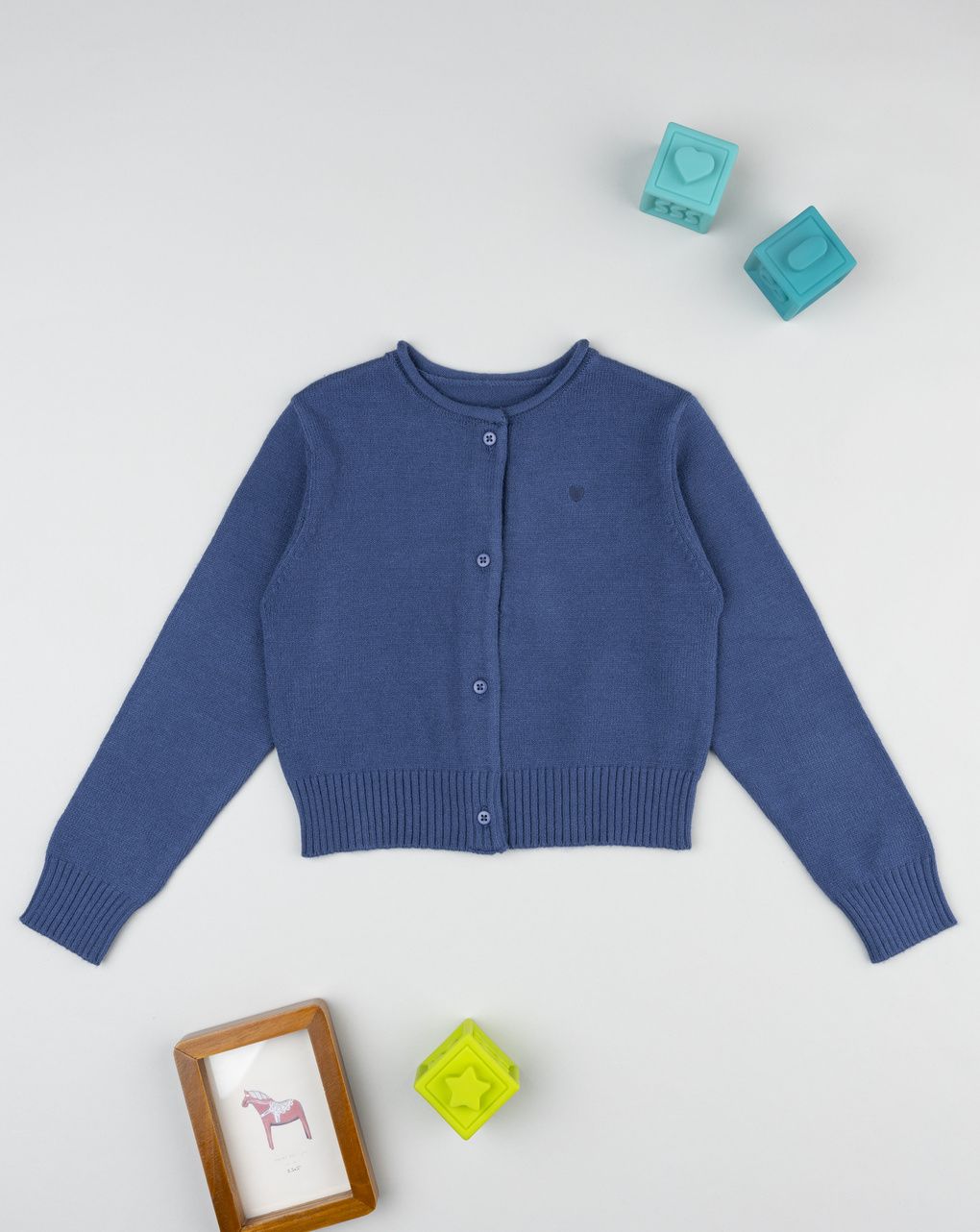 Cardigan bimba blu cuore