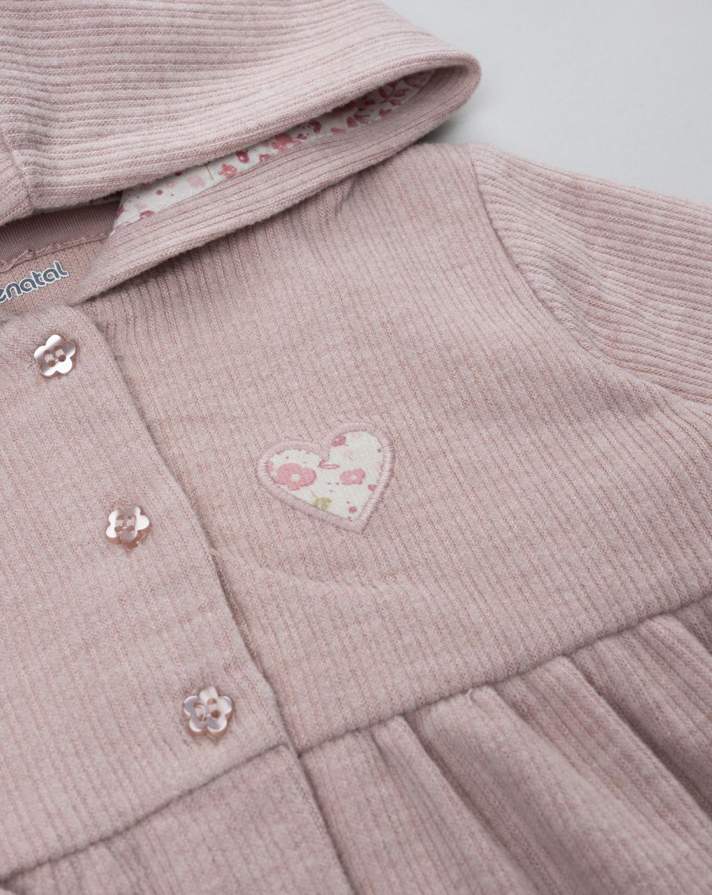 Cardigan con cappuccio bimba rosa coste