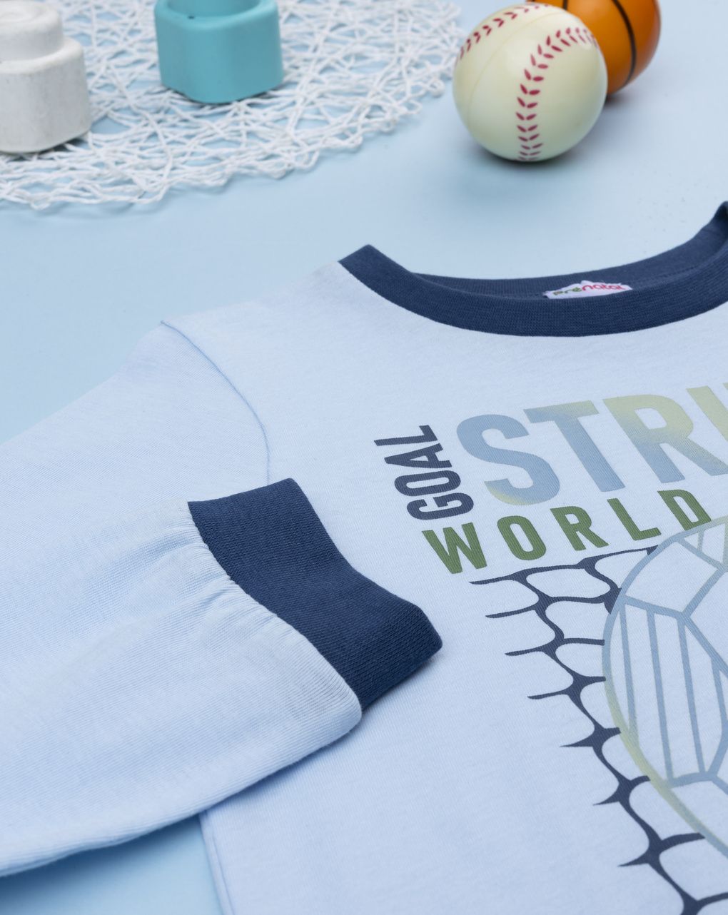 Pigiama bambinoo 2 pezzi blu/grigio soccer