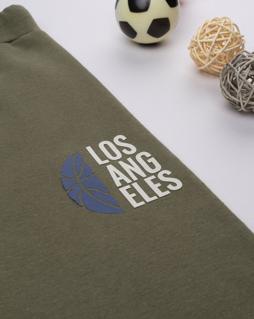 Pantalone felpato bambino verde con stampa