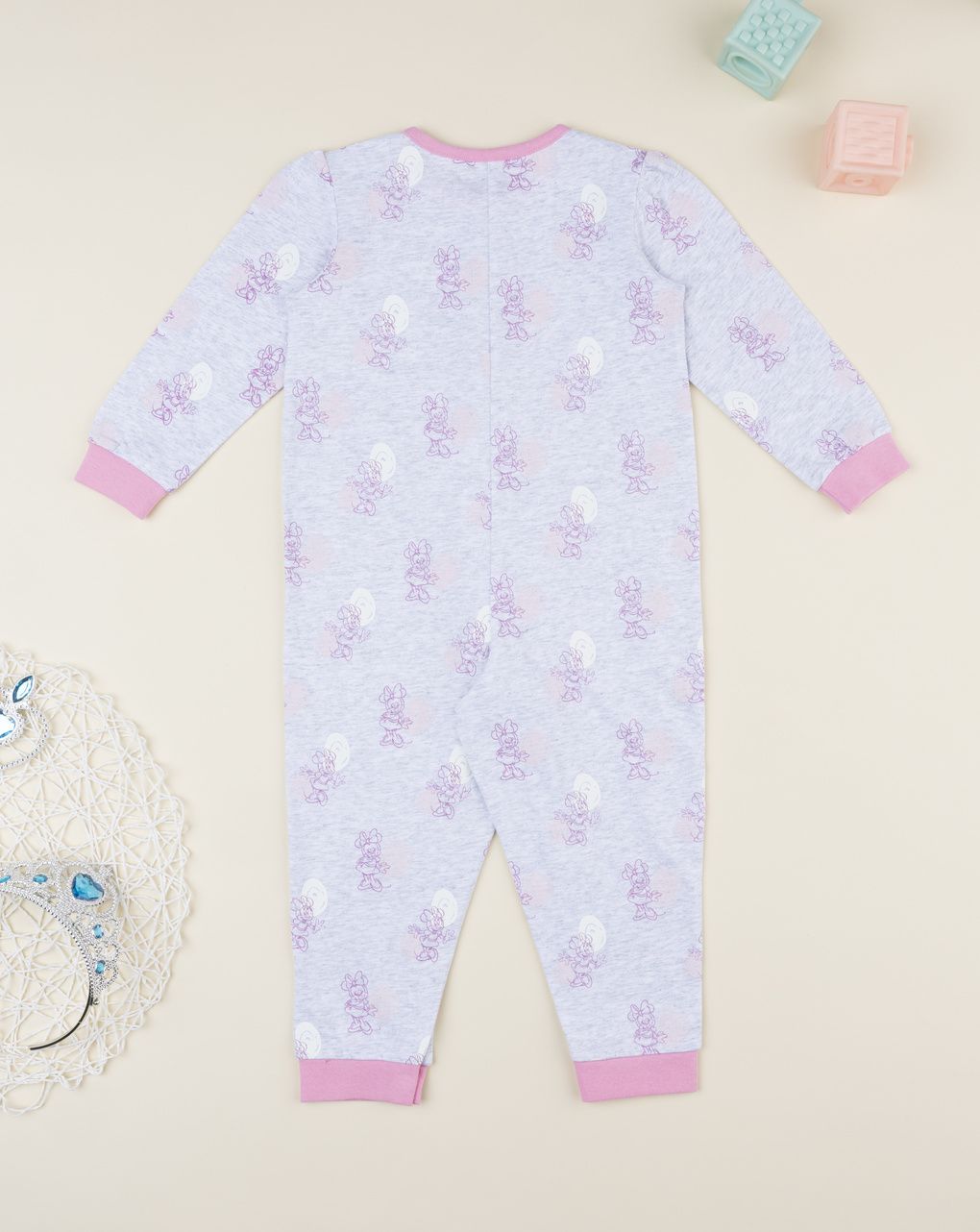 Pigiama bimba minnie grigio/rosa