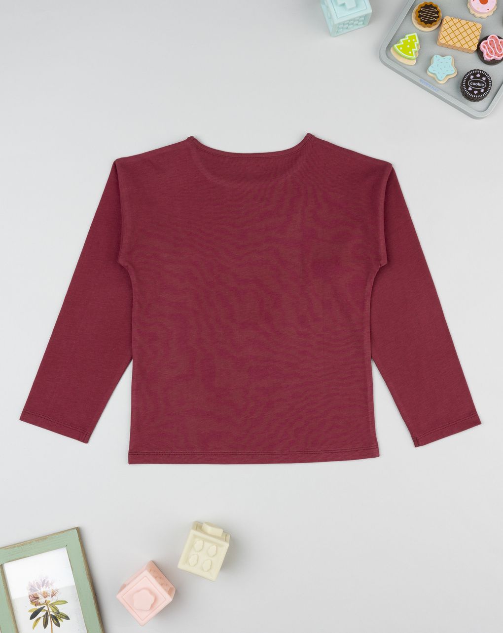 T-shirt bimba bordeaux stampa