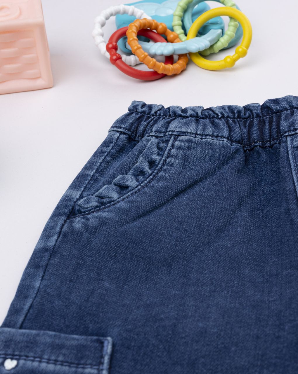 Pantalone denim bimba ricamato